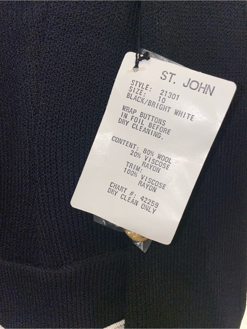 NWT 1990s St. John Collection by Marie Gray Wool Blend Blazer With Placket - Picture 2 of 12
